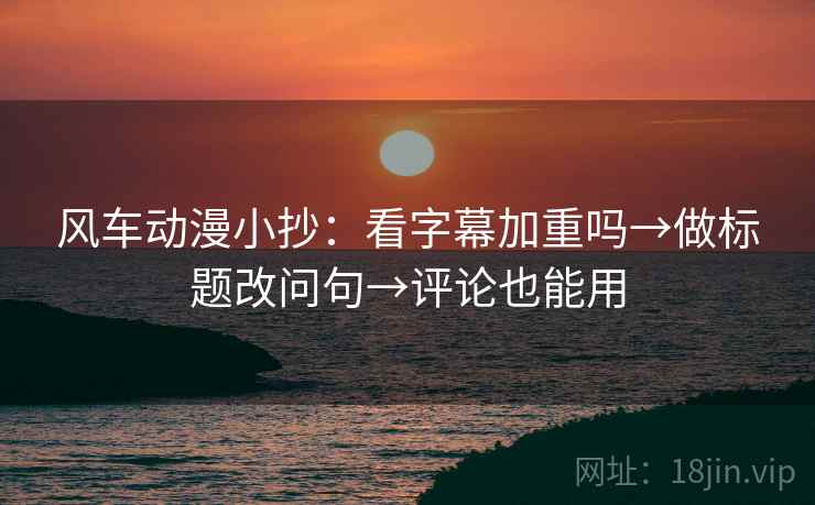 风车动漫小抄：看字幕加重吗→做标题改问句→评论也能用