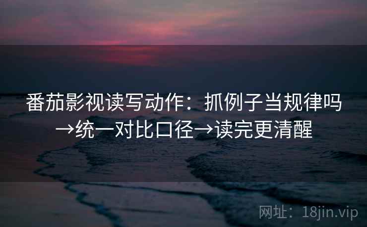 番茄影视读写动作：抓例子当规律吗→统一对比口径→读完更清醒
