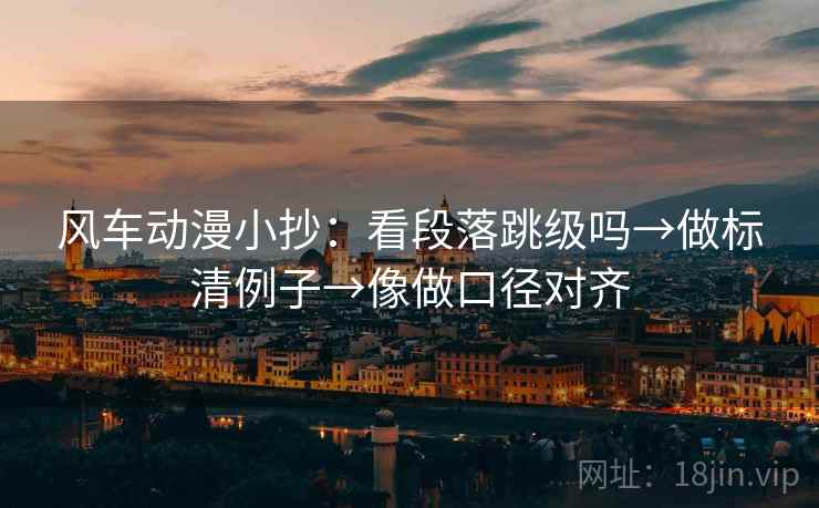 风车动漫小抄：看段落跳级吗→做标清例子→像做口径对齐