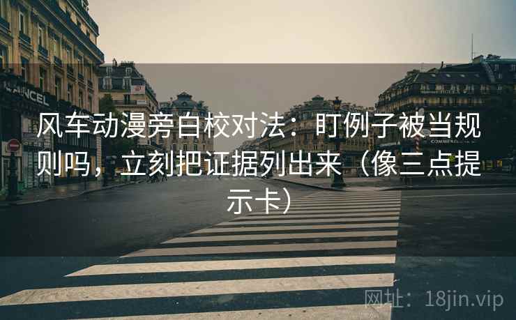 风车动漫旁白校对法：盯例子被当规则吗，立刻把证据列出来（像三点提示卡）